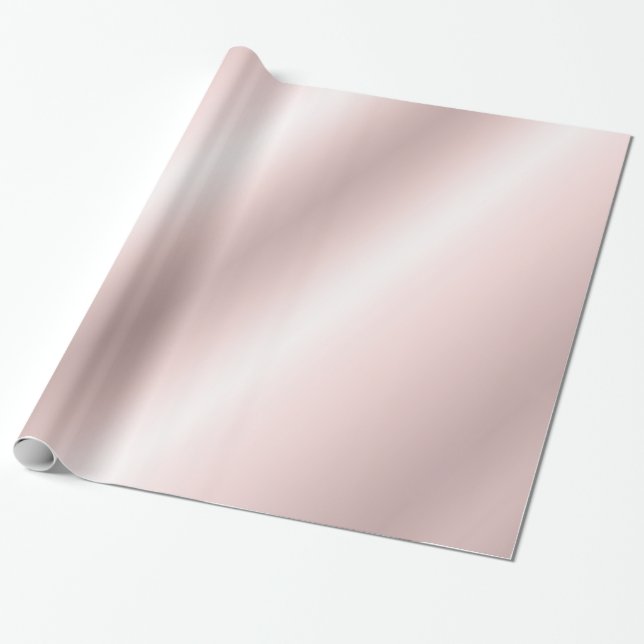Rose Gold Glamour Elegant Mall Glansigt Gåva Presentpapper (Utrullad)