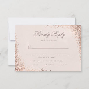 Rose Gold Glimmer Elegant Bröllop OSA Kort