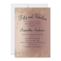 Rose Gold Glitter 50 och Fantastisk Födelsedag