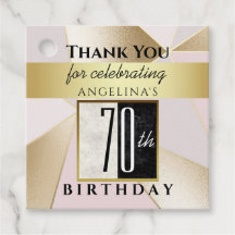 Rose Gold Glitter 70-årsdag Tack