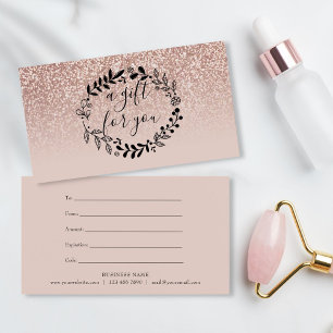 Rose Gold Glitter Affärspresentcertifikat Visitkort