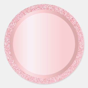 Rose Gold Glitter Anpassad Lägg Till Text Mall Runt Klistermärke