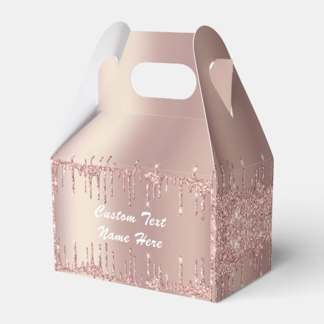 Rose Gold Glitter Anpassad text din namnruta Presentaskar (Baksidan Sidan)