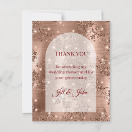 Rose Gold Glitter Båge Bröllop Dack Kort 