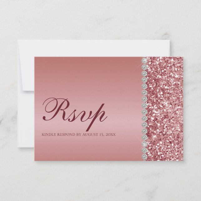 Rose Gold Glitter Bat Mitzvah-inbjudan (Framsida)