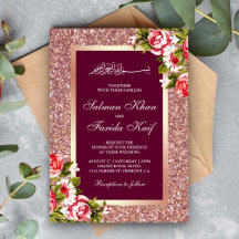 Rose Gold Glitter Blommig Rosa Islamisk Muslimsk