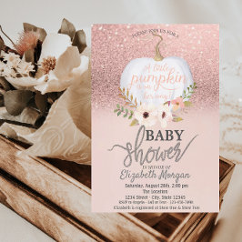 Rose Gold Glitter Bokeh, Pumpabarnkalas Inbjudningar