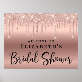 Rose Gold Glitter Bröllopsfest Välkommen Poster