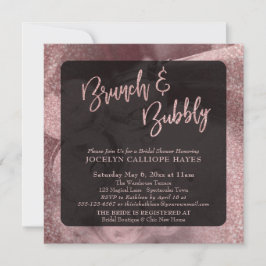 Rose Gold Glitter Brunch & Bubbly Champagne Foto Inbjudningar