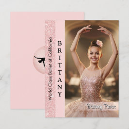 Rose Gold Glitter Dans Autograf Kort Porträtt