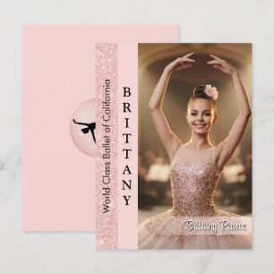 Rose Gold Glitter Dans Autograf Kort Porträtt