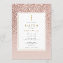 Rose Gold Glitter Dopning Dopceremoni