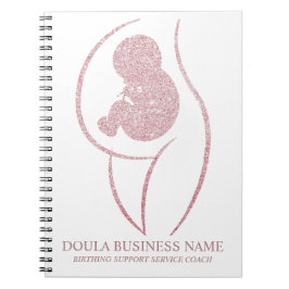 Rose Gold Glitter Doula & Förlossningscoach Journa Anteckningsbok