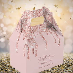 Rose gold glitter droppar företag QR-kod Presentaskar