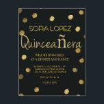 Rose Gold Glitter Elegant Quinceañera  Vykort<br><div class="desc">Rose Gold Glitter Elegant Quinceañera 15th Birthday Party</div>