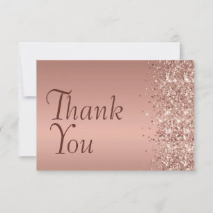 Rose Gold Glitter Känsla Bar Mitzvah Tack Kort