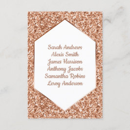 Rose Gold Glitter Konfetti Glamör Reception Stolpl Inbjudningar