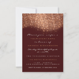 Rose Gold Glitter Koppar Burgund Formell Inbjudan