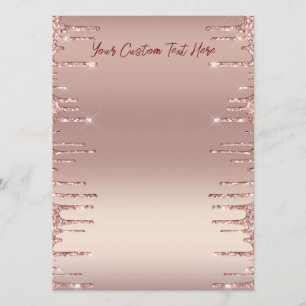 Rose Gold Glitter Meny Exempel Personlig Text
