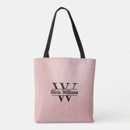 Rose Gold Glitter Monogram | Girly Modern Glitter  Tygkasse