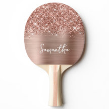 Rose Gold Glitter och Foil Glam Script Namn