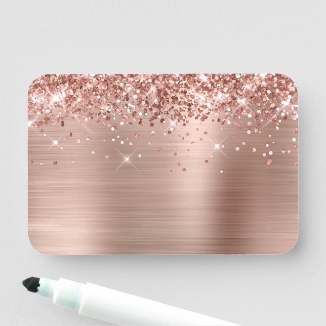 Rose Gold Glitter och folie tom Namnbricka (På plats)