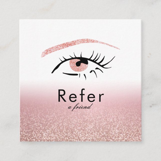 Rose Gold Glitter Ögon Brows Ögonfransar Rabattkort (Framsida)