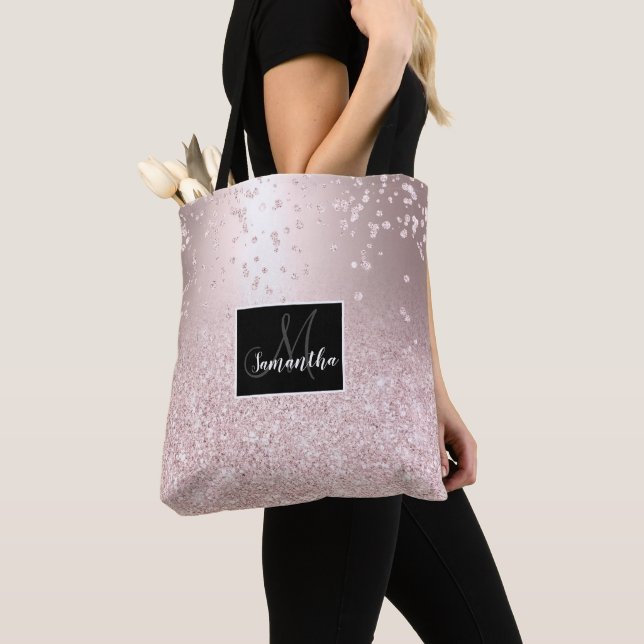 Rose gold glitter ombre metalliska gnistrande konf tygkasse (Närbild)