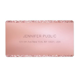Rose Gold Glitter Personlig Mall Frakt Fraktsedel