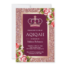 Rose Gold Glitter Prinsessa Rosa Blommig Aqiqah