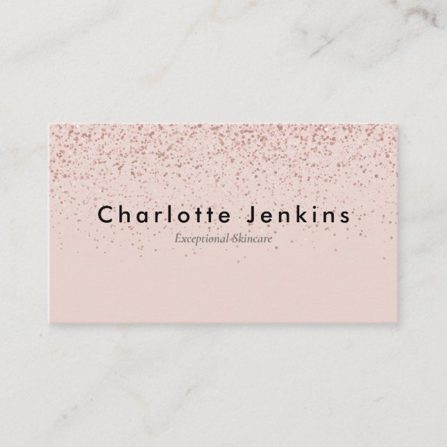 Rose Gold Glitter Professional Visitenkort Visitkort (Framsida)