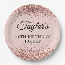 Rose Gold Glitter Rodnad 40-årsdag