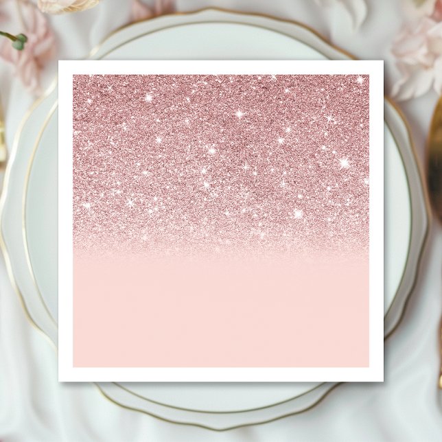 Rose Gold Glitter Rosa Ombre Pappersservett (Skapare uppladdad)