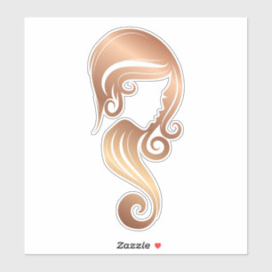 Rose Gold Glitter Skönhetsflicka Frisyr & Smink Sa Klistermärken