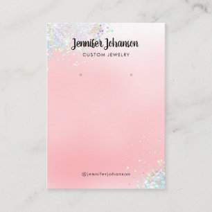 Rose gold glitter smycke hållare örhängen Rosa Bus Visitkort
