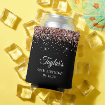 Rose Gold Glitter Svart 40-årsfirande