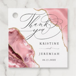 Rose Gold Glitter Svart Skript Lyx Bröllop Gåvor Etiketter