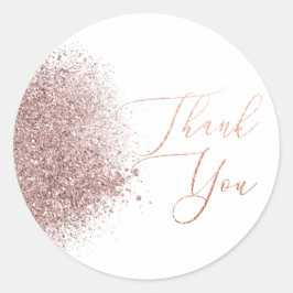 Rose Gold Glitter Tack Runt Klistermärke