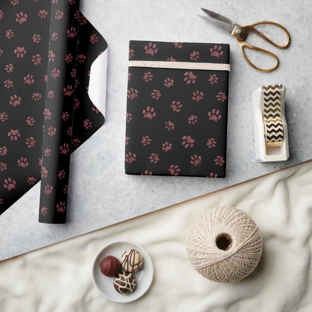 Rose Gold Glitter Tassmärke Mönster Presentpapper (Hantverk)