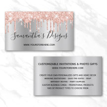 Rose Gold Glitterdroppar Silverfärgad Ombre Webbut