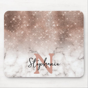 Rose Gold Glittermarmor Ombré Monogram Musmatta