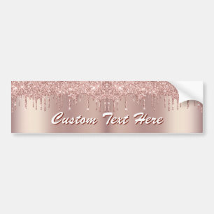 Rose Gold Glittrande Bildäcksticker med Anpassad T Bildekal