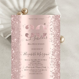 Rose Gold Glittrande Diamanter 30-årsdag Inbjudningar
