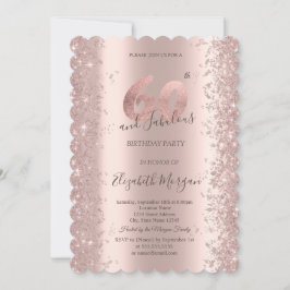 Rose Gold Glittrande Diamanter 60-årsdag Inbjudningar