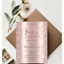 Rose Gold Glittrande Diamanter 80-årsdag