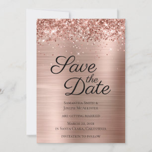 Rose Gold Glittrande Glimmer och Ombre Folie Spara Datumet