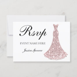 Rose Gold Glittrande Klänning alla Födelsedagar / OSA Kort