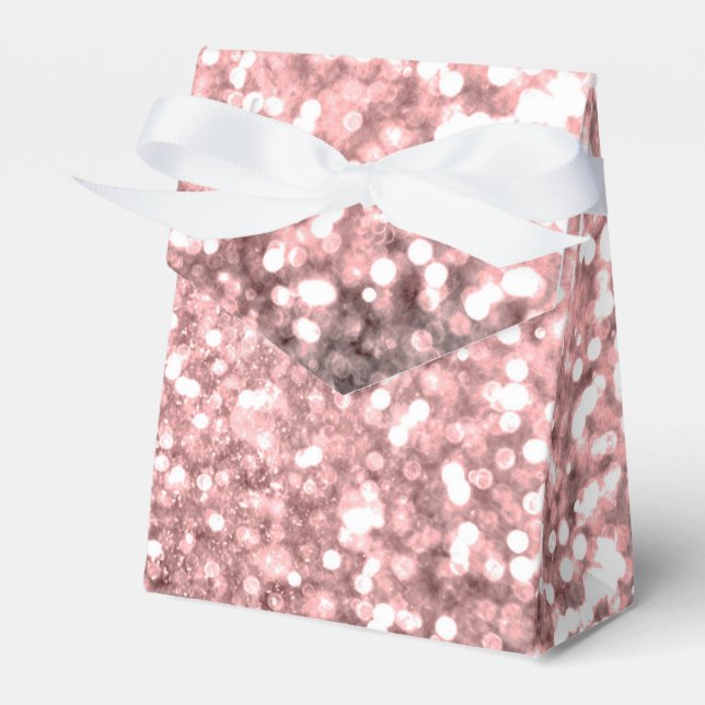 Rose Gold Glittrande Ljus Flickor Glittrig Gnistra Presentaskar (Framsidan Sidan)