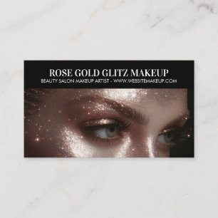 Rose Gold Glitz Sminkartist Foto Elegant Lyx Visitkort