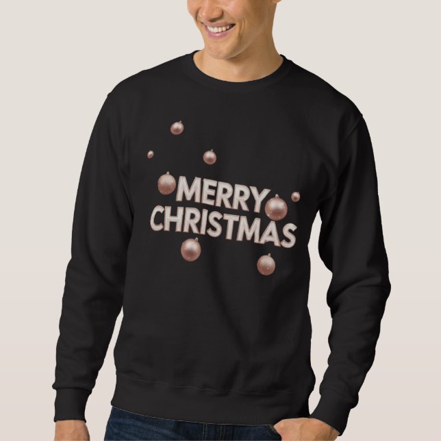 Rose Gold God Jul - Högtidlig Design Lång Ärmad Tröja (Framsida)